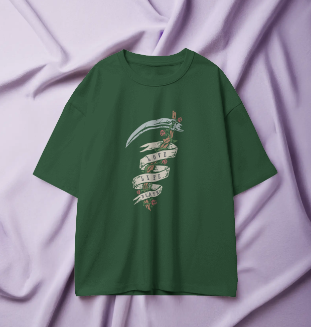 Unisex Oversized Tee - Love Life Death