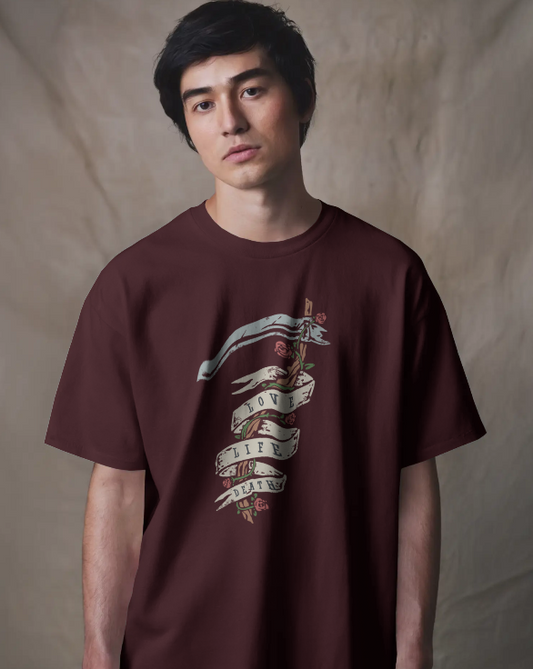 Unisex Oversized Tee - Love Life Death