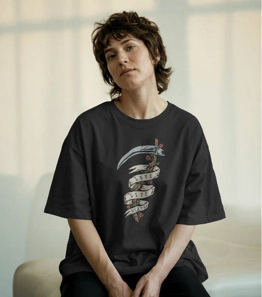 Unisex Oversized Tee - Love Life Death
