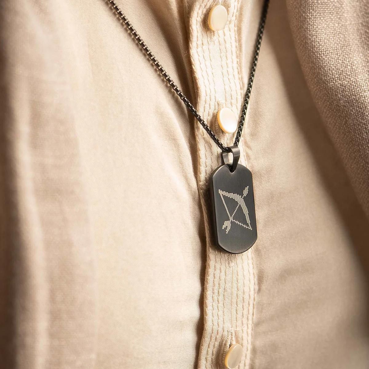 Ram Baan Microcarved Tag Necklace